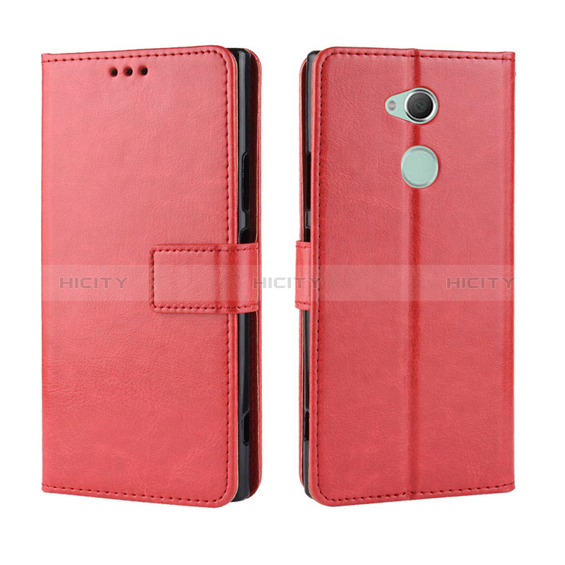 Funda de Cuero Cartera con Soporte Carcasa BY5 para Sony Xperia XA2 Rojo