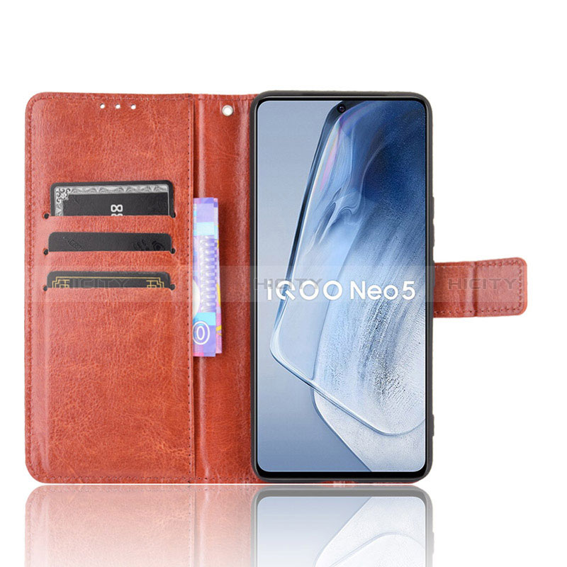 Funda de Cuero Cartera con Soporte Carcasa BY5 para Vivo iQOO 7 India 5G