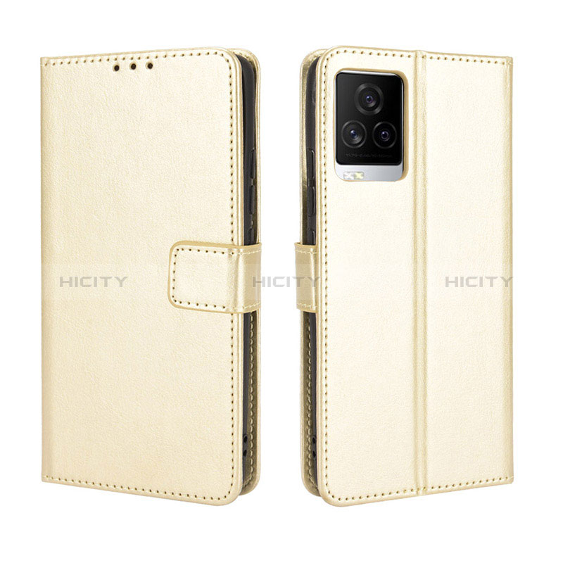 Funda de Cuero Cartera con Soporte Carcasa BY5 para Vivo iQOO 7 Legend 5G Oro