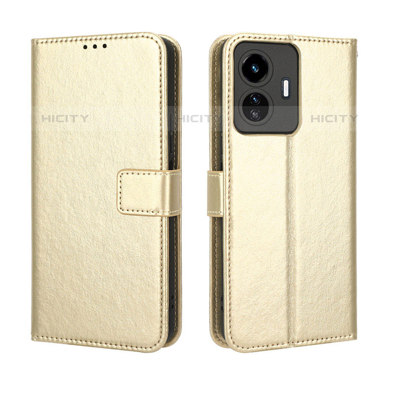 Funda de Cuero Cartera con Soporte Carcasa BY5 para Vivo iQOO Z6 Lite 5G Oro