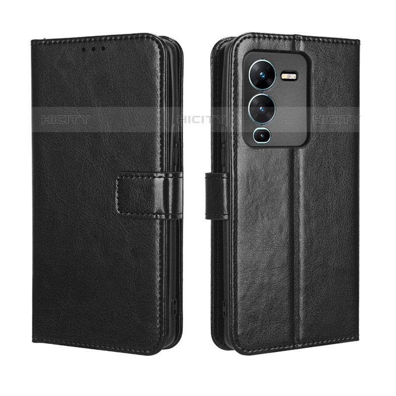 Funda de Cuero Cartera con Soporte Carcasa BY5 para Vivo V25 Pro 5G Negro