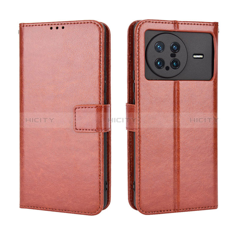 Funda de Cuero Cartera con Soporte Carcasa BY5 para Vivo X Note Marron