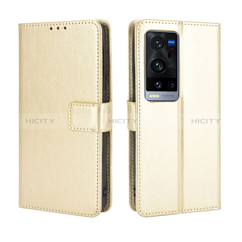 Funda de Cuero Cartera con Soporte Carcasa BY5 para Vivo X60 Pro+ Plus 5G Oro