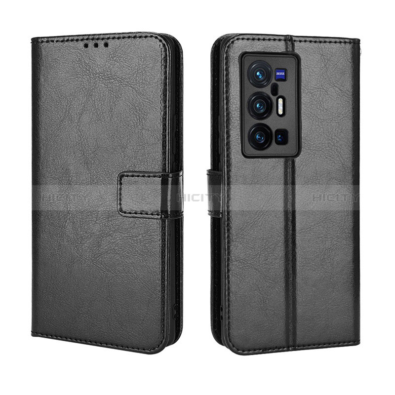 Funda de Cuero Cartera con Soporte Carcasa BY5 para Vivo X70 Pro+ Plus 5G Negro