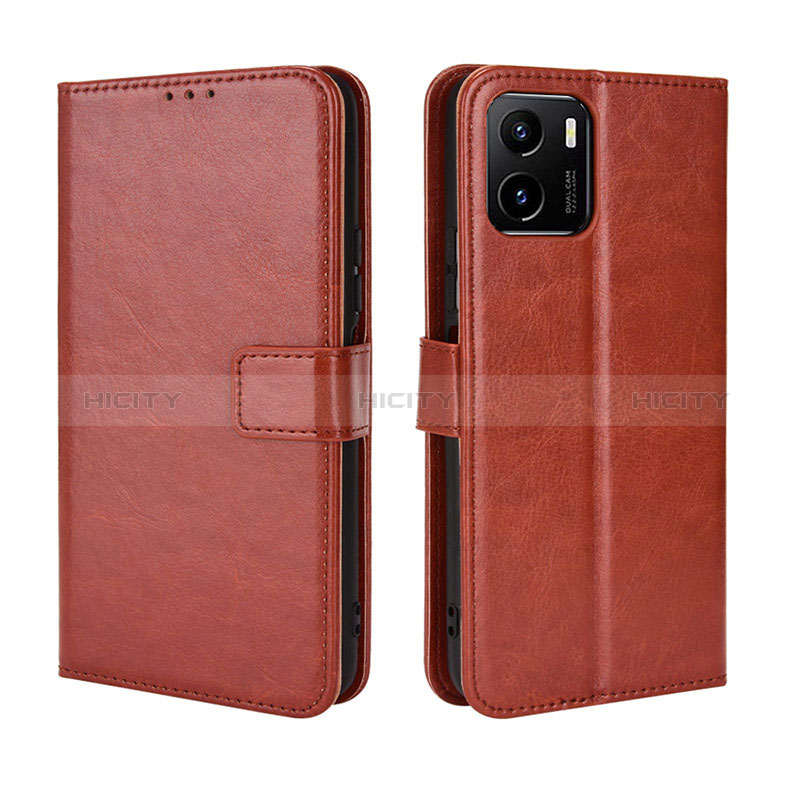 Funda de Cuero Cartera con Soporte Carcasa BY5 para Vivo Y01A Marron