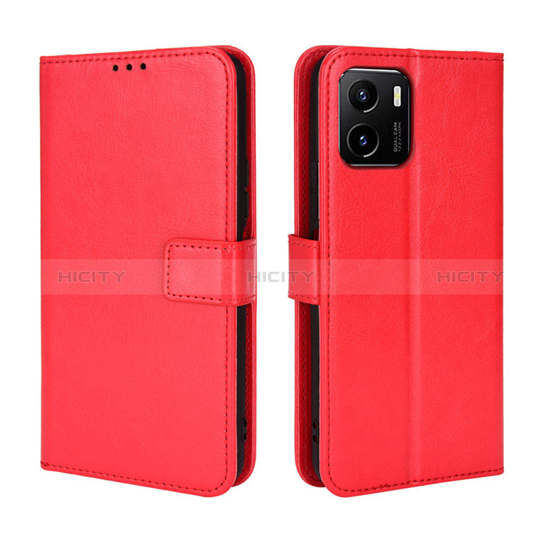 Funda de Cuero Cartera con Soporte Carcasa BY5 para Vivo Y10 t1 Rojo