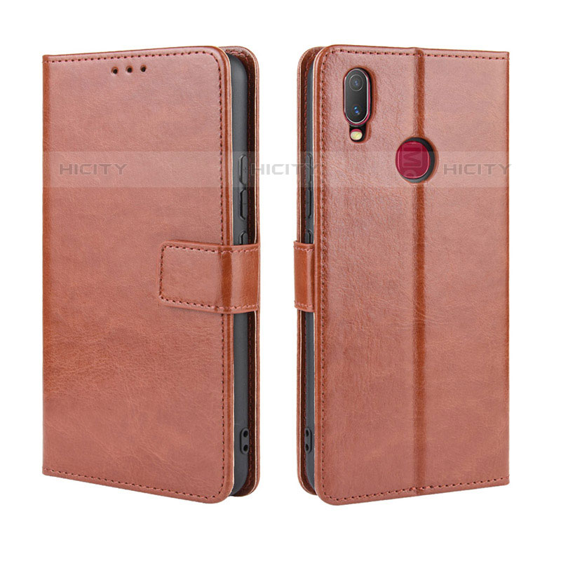 Funda de Cuero Cartera con Soporte Carcasa BY5 para Vivo Y11 Marron