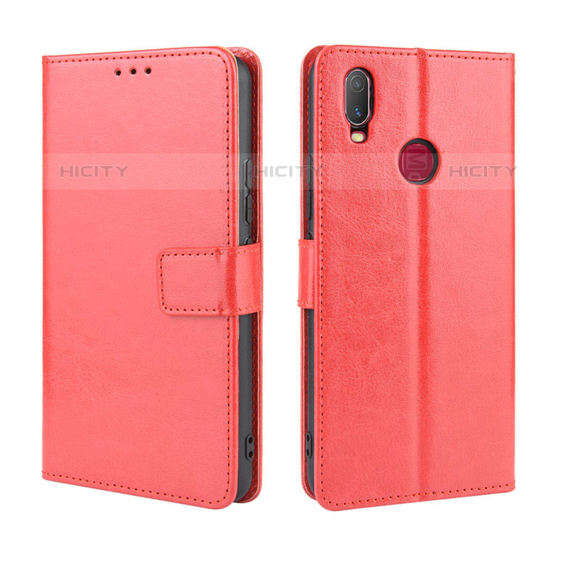 Funda de Cuero Cartera con Soporte Carcasa BY5 para Vivo Y11 Rojo