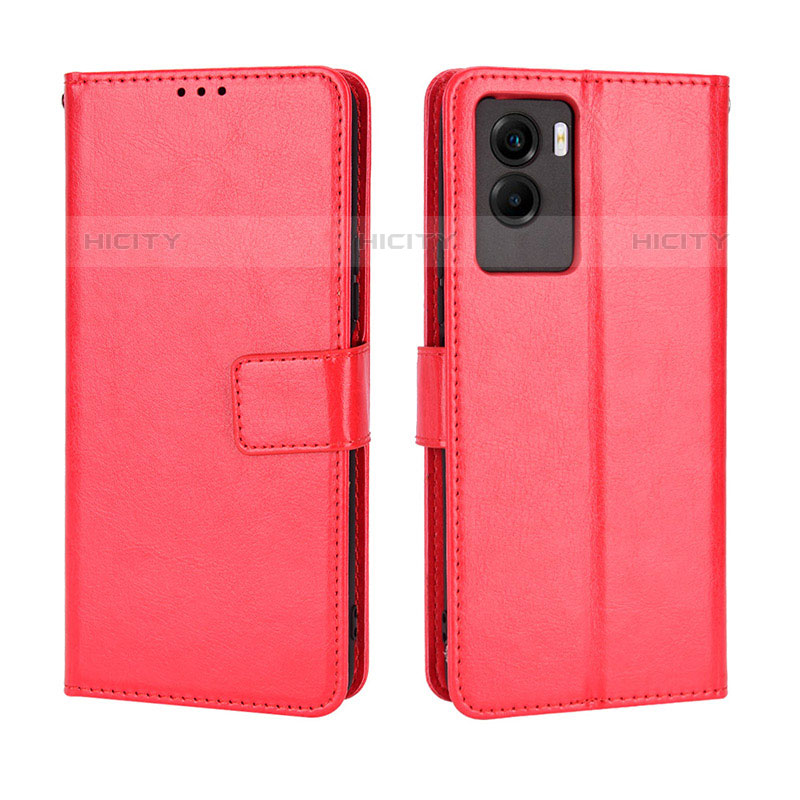 Funda de Cuero Cartera con Soporte Carcasa BY5 para Vivo Y55s (2021) Rojo