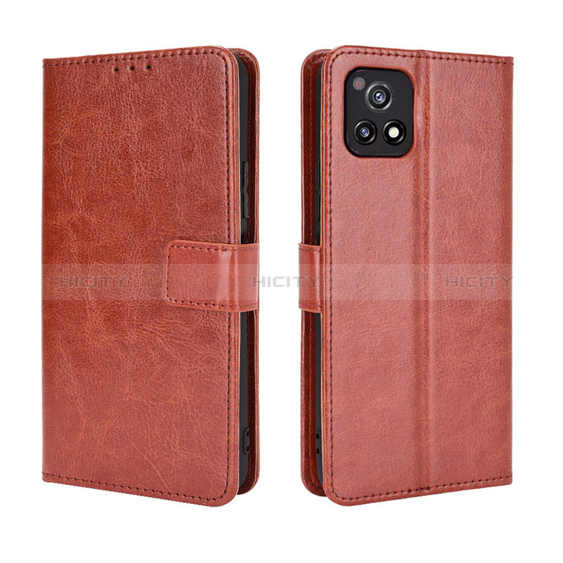 Funda de Cuero Cartera con Soporte Carcasa BY5 para Vivo Y72 India Marron