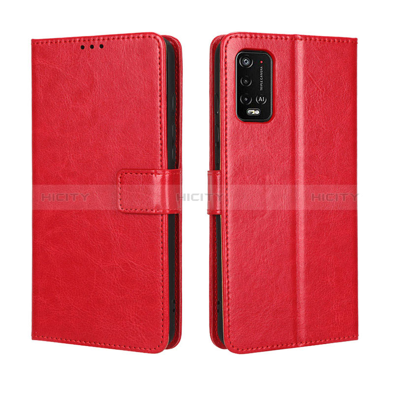 Funda de Cuero Cartera con Soporte Carcasa BY5 para Wiko Power U10 Rojo