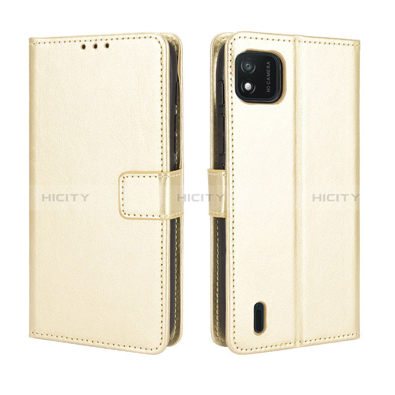 Funda de Cuero Cartera con Soporte Carcasa BY5 para Wiko Y62 Oro