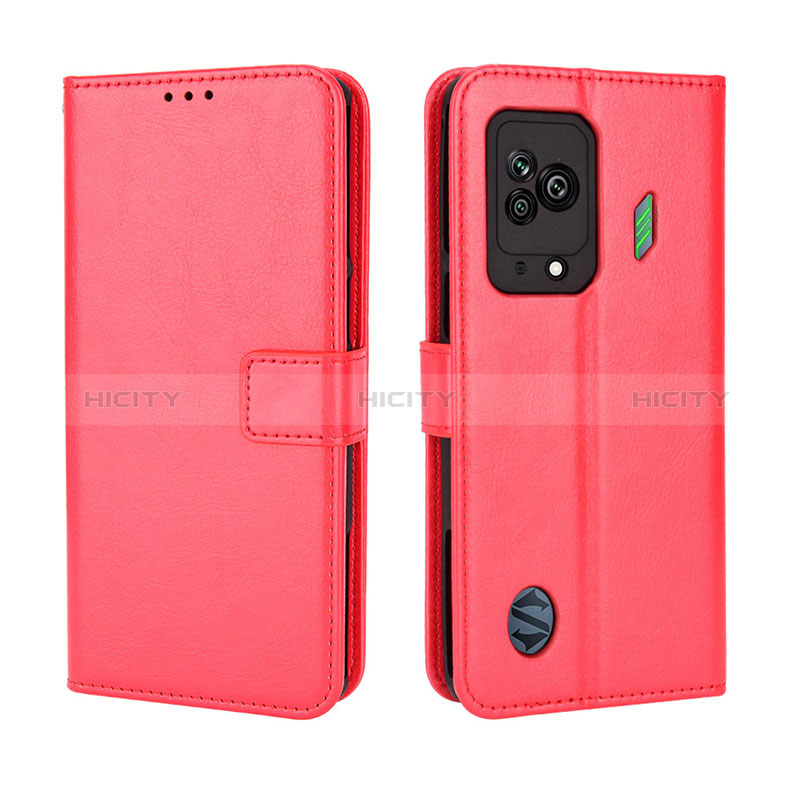 Funda de Cuero Cartera con Soporte Carcasa BY5 para Xiaomi Black Shark 5 5G Rojo