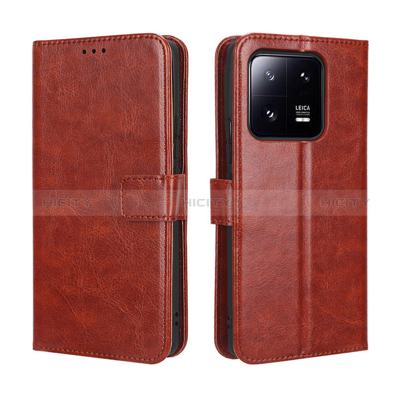 Funda de Cuero Cartera con Soporte Carcasa BY5 para Xiaomi Mi 13 5G Marron