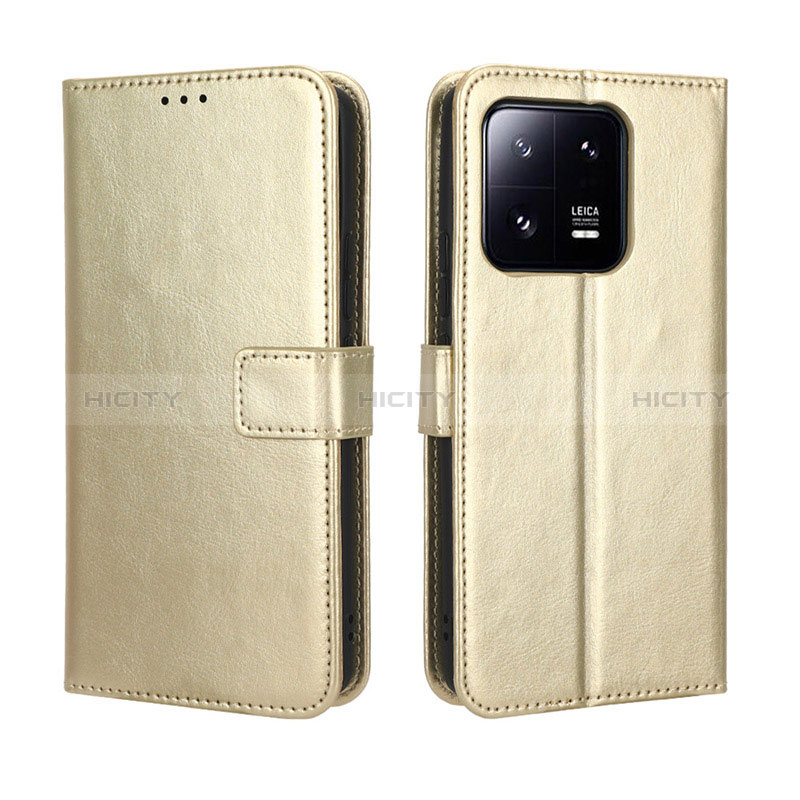 Funda de Cuero Cartera con Soporte Carcasa BY5 para Xiaomi Mi 13 5G Oro