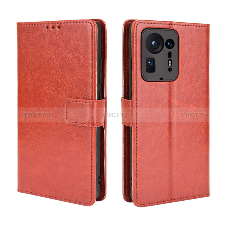 Funda de Cuero Cartera con Soporte Carcasa BY5 para Xiaomi Mi Mix 4 5G Marron