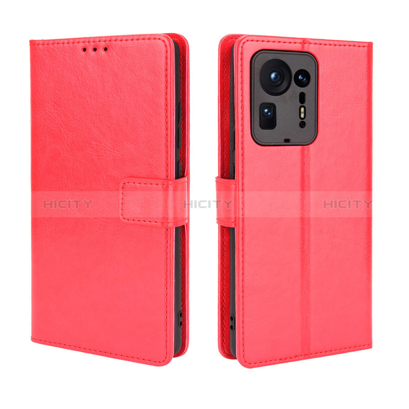 Funda de Cuero Cartera con Soporte Carcasa BY5 para Xiaomi Mi Mix 4 5G Rojo