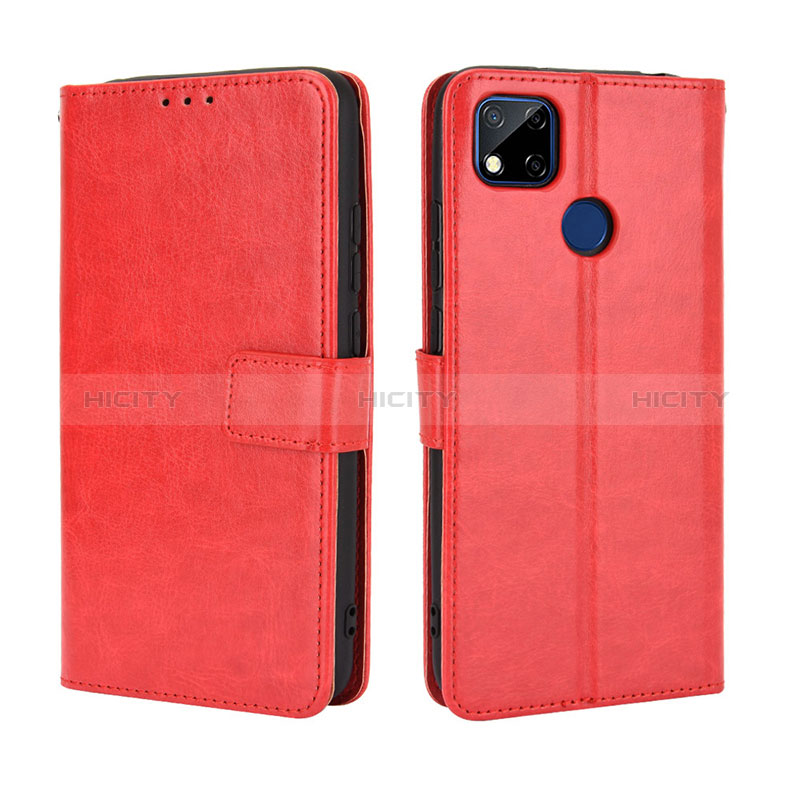 Funda de Cuero Cartera con Soporte Carcasa BY5 para Xiaomi POCO C3 Rojo