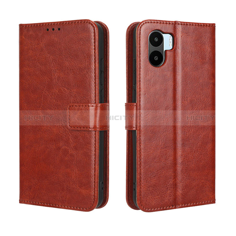 Funda de Cuero Cartera con Soporte Carcasa BY5 para Xiaomi Poco C51 Marron