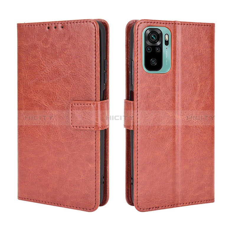 Funda de Cuero Cartera con Soporte Carcasa BY5 para Xiaomi Poco M5S Marron