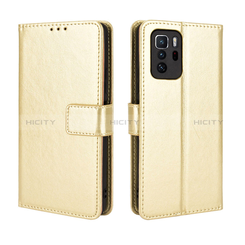 Funda de Cuero Cartera con Soporte Carcasa BY5 para Xiaomi Poco X3 GT 5G Oro