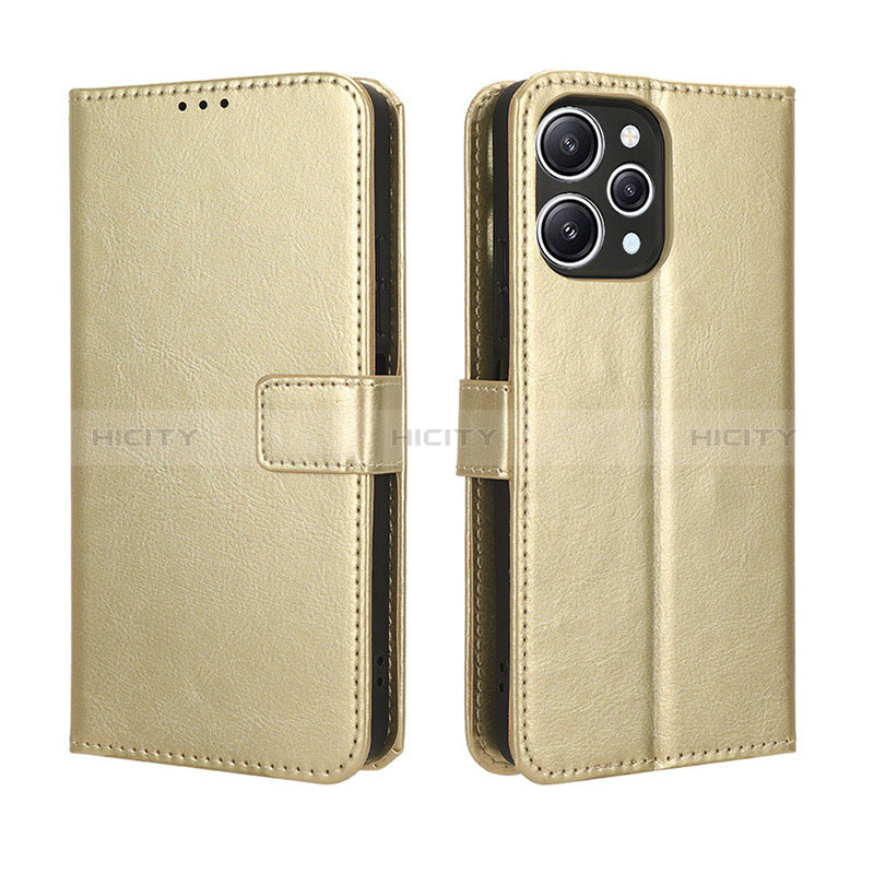 Funda de Cuero Cartera con Soporte Carcasa BY5 para Xiaomi Redmi 12 4G Oro