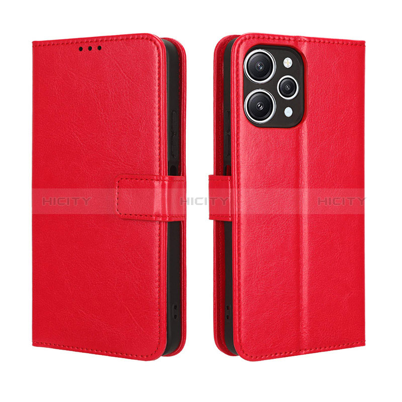 Funda de Cuero Cartera con Soporte Carcasa BY5 para Xiaomi Redmi 12 4G Rojo