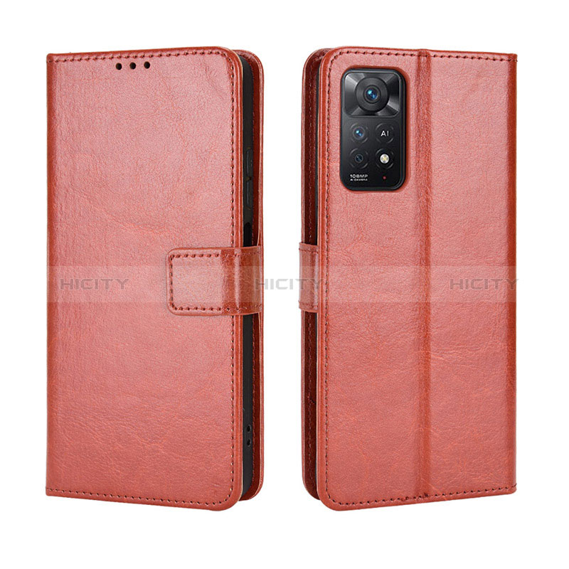 Funda de Cuero Cartera con Soporte Carcasa BY5 para Xiaomi Redmi Note 11 Pro 4G Marron