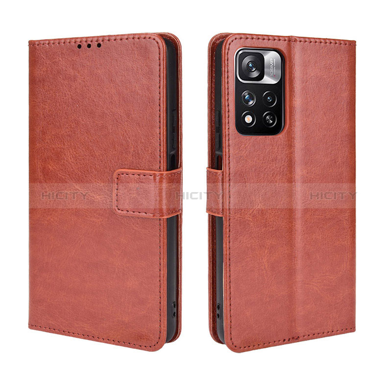 Funda de Cuero Cartera con Soporte Carcasa BY5 para Xiaomi Redmi Note 11 Pro+ Plus 5G Marron