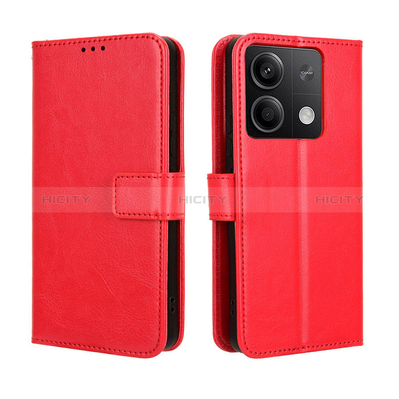 Funda de Cuero Cartera con Soporte Carcasa BY5 para Xiaomi Redmi Note 13 5G Rojo