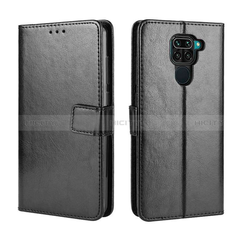 Funda de Cuero Cartera con Soporte Carcasa BY5 para Xiaomi Redmi Note 9 Negro