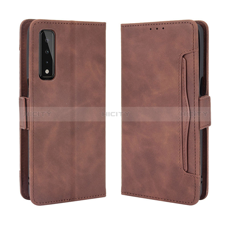 Funda de Cuero Cartera con Soporte Carcasa BY6 para LG Stylo 7 Marron