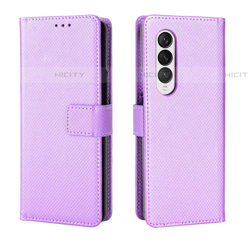 Funda de Cuero Cartera con Soporte Carcasa BY6 para Samsung Galaxy Z Fold4 5G Morado