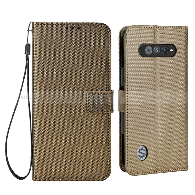 Funda de Cuero Cartera con Soporte Carcasa BY6 para Xiaomi Black Shark 4S 5G Marron