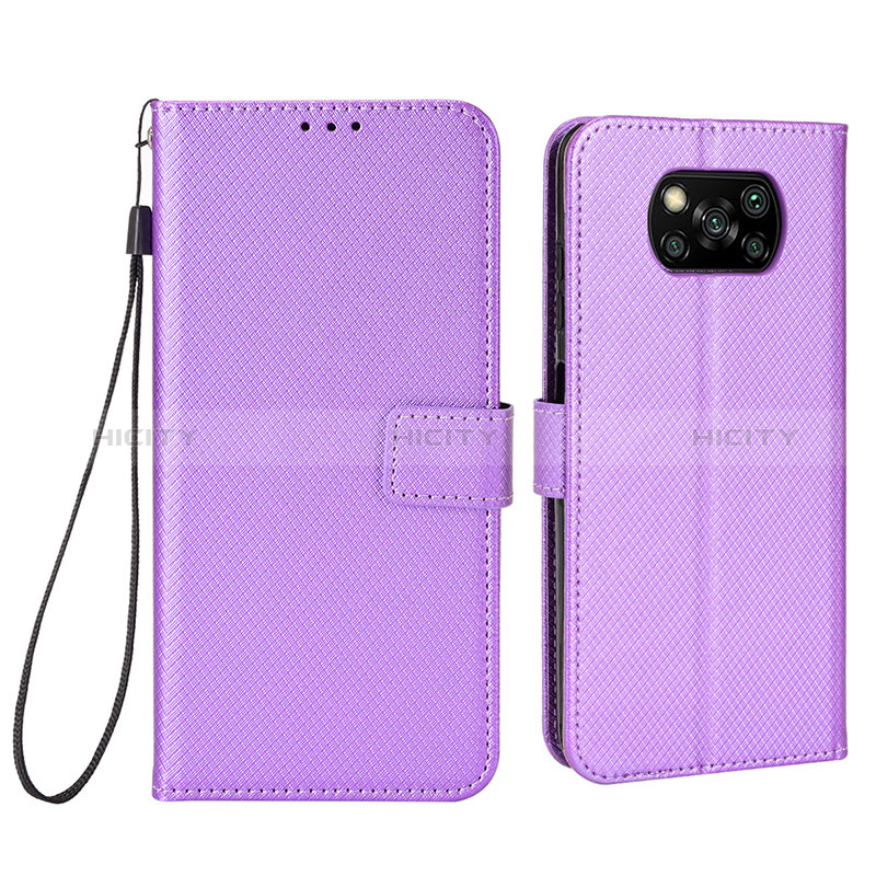 Funda de Cuero Cartera con Soporte Carcasa BY6 para Xiaomi Poco X3 NFC Morado