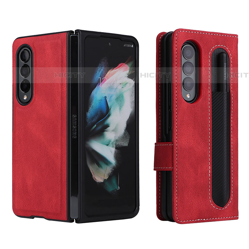 Funda de Cuero Cartera con Soporte Carcasa BY7 para Samsung Galaxy Z Fold4 5G Rojo