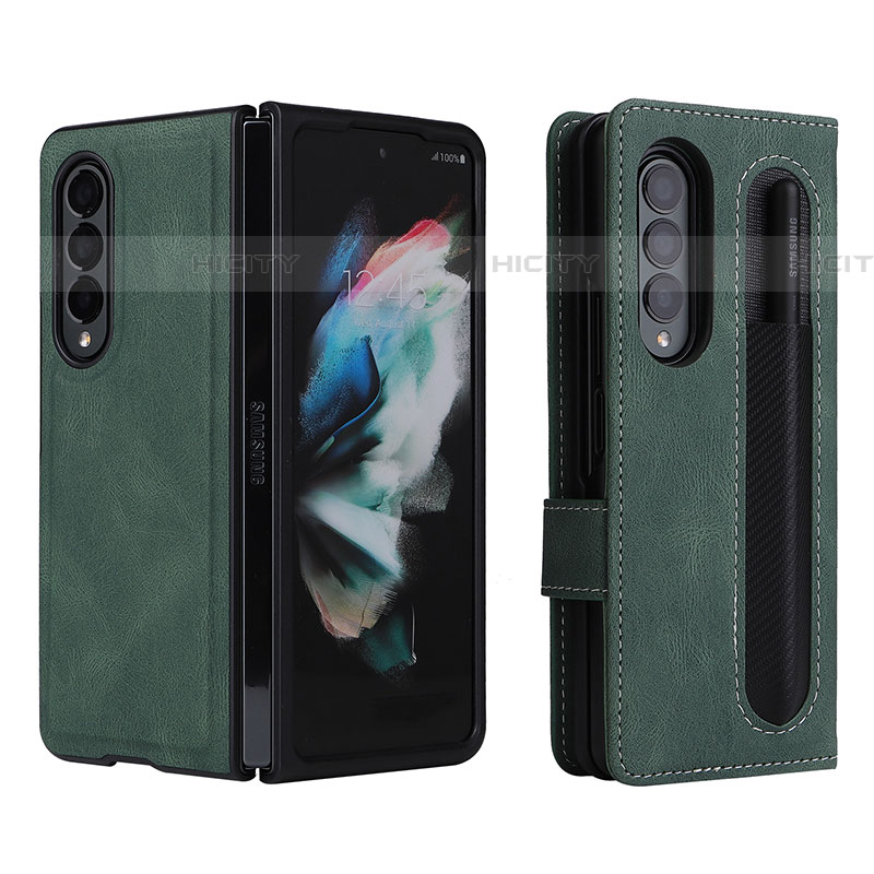 Funda de Cuero Cartera con Soporte Carcasa BY7 para Samsung Galaxy Z Fold4 5G Verde