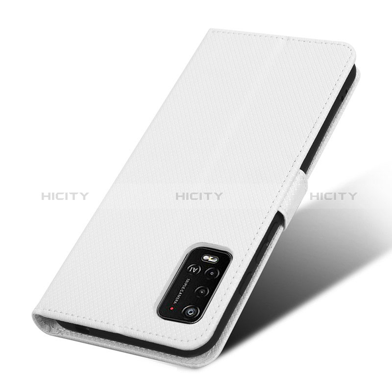 Funda de Cuero Cartera con Soporte Carcasa BY7 para Wiko Power U10 Blanco