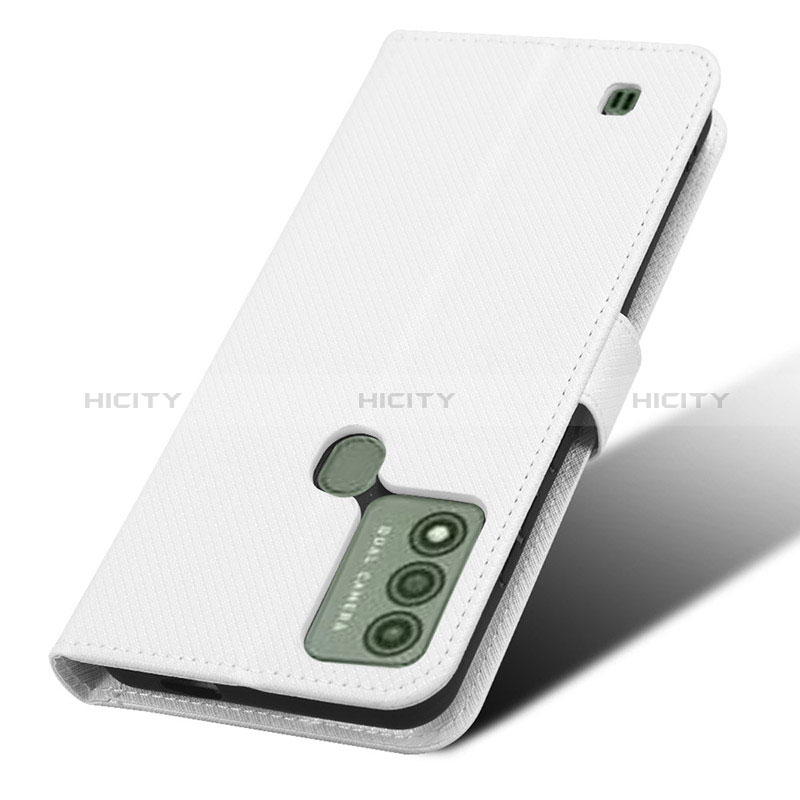 Funda de Cuero Cartera con Soporte Carcasa BY7 para Wiko Voix Blanco