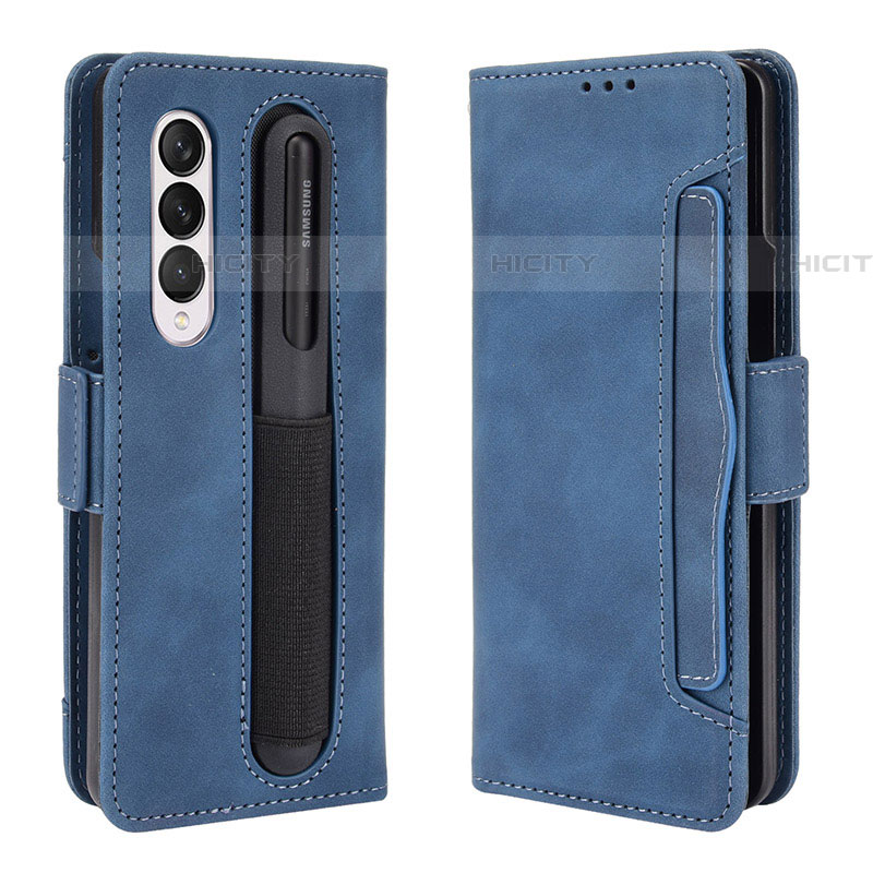 Funda de Cuero Cartera con Soporte Carcasa BY9 para Samsung Galaxy Z Fold4 5G Azul