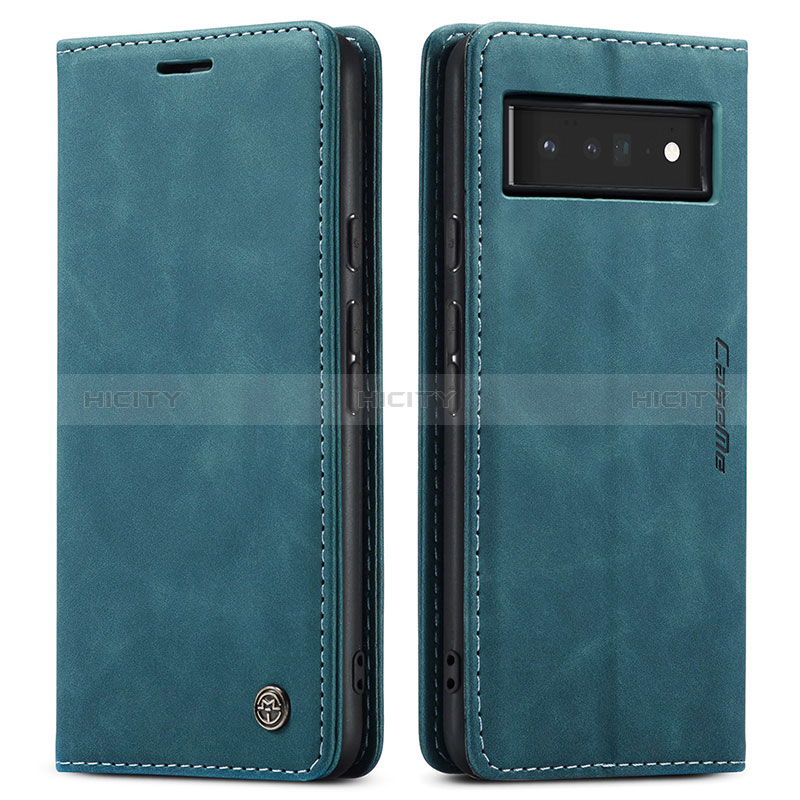 Funda de Cuero Cartera con Soporte Carcasa C01S para Google Pixel 6 Pro 5G Azul