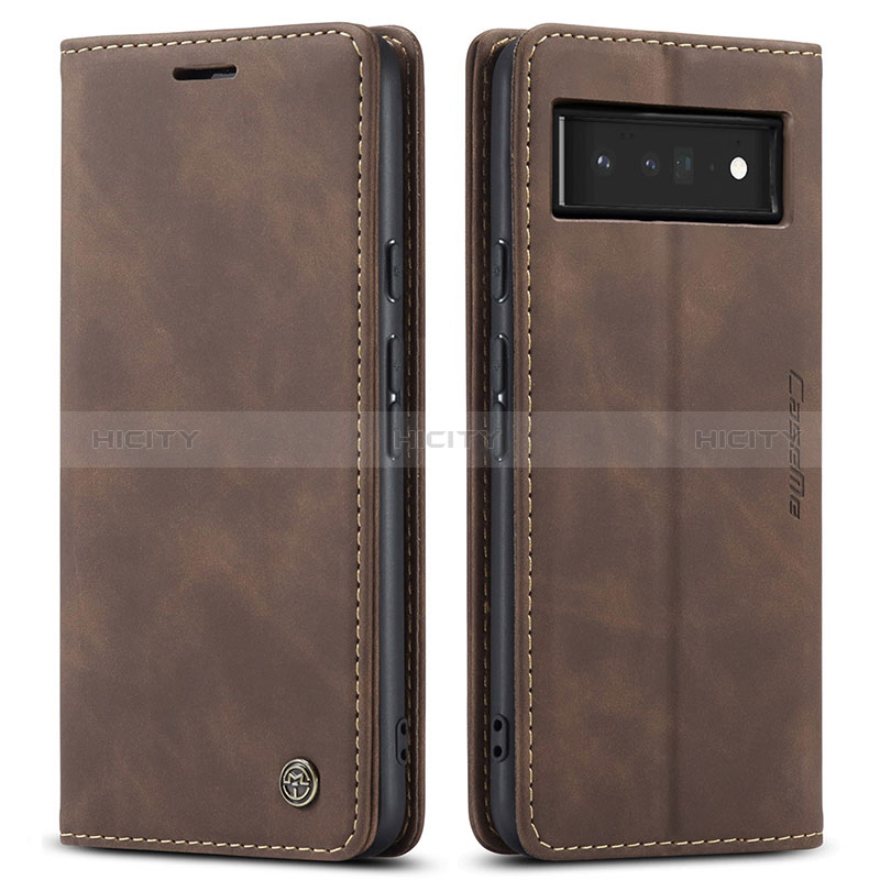 Funda de Cuero Cartera con Soporte Carcasa C01S para Google Pixel 6 Pro 5G Marron