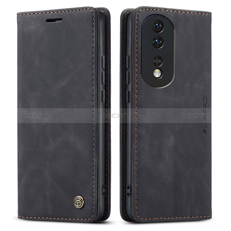 Funda de Cuero Cartera con Soporte Carcasa C01S para Huawei Honor 80 5G Negro