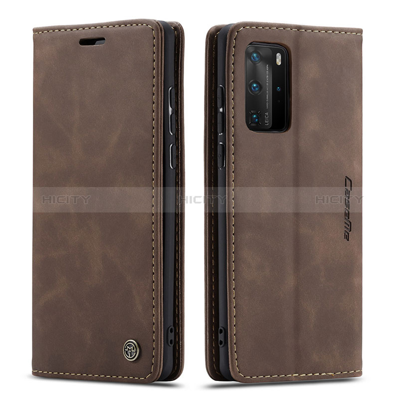 Funda de Cuero Cartera con Soporte Carcasa C01S para Huawei P40 Pro Marron