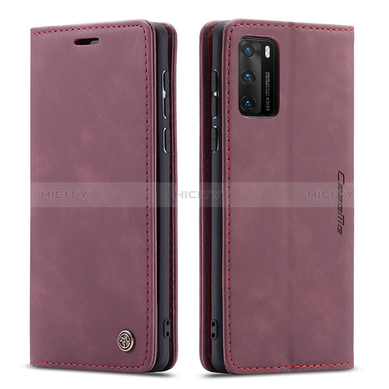 Funda de Cuero Cartera con Soporte Carcasa C01S para Huawei P40 Rojo Rosa