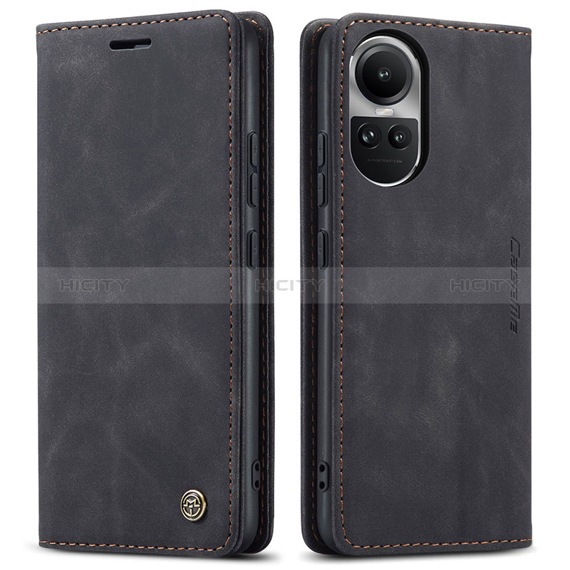 Funda de Cuero Cartera con Soporte Carcasa C01S para Oppo Reno10 Pro 5G Negro