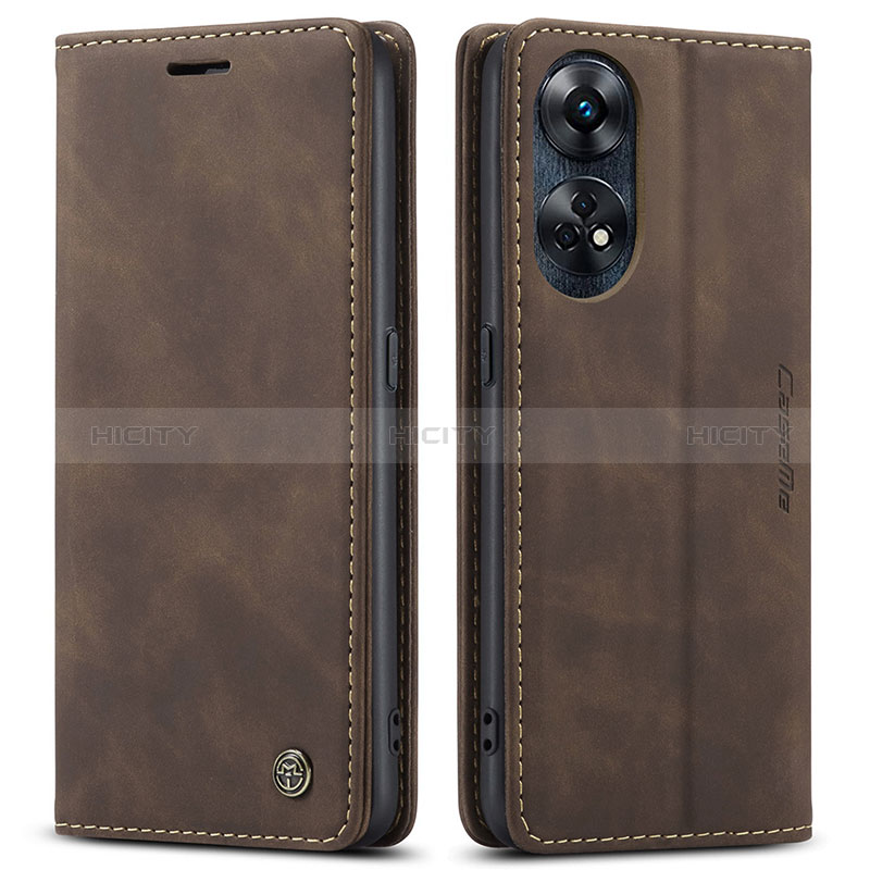 Funda de Cuero Cartera con Soporte Carcasa C01S para Oppo Reno8 T 4G Marron