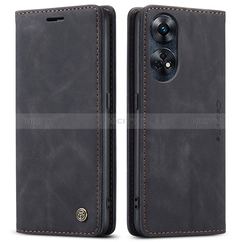 Funda de Cuero Cartera con Soporte Carcasa C01S para Oppo Reno8 T 4G Negro