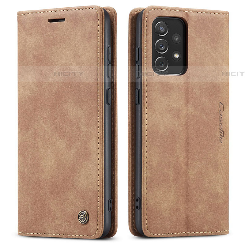 Funda de Cuero Cartera con Soporte Carcasa C01S para Samsung Galaxy A72 5G Marron Claro