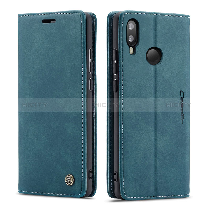 Funda de Cuero Cartera con Soporte Carcasa C01S para Samsung Galaxy M20 Azul